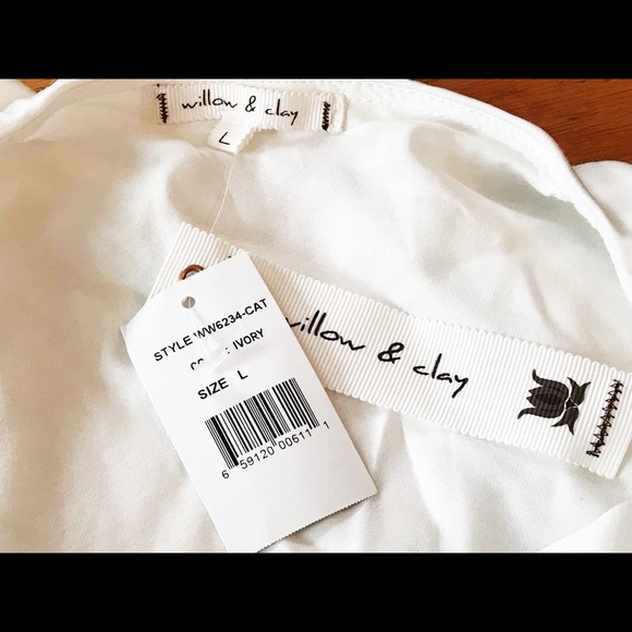 Willow & Clay One Shoulder Ruffle Top White Beads - Picture 6 of 6